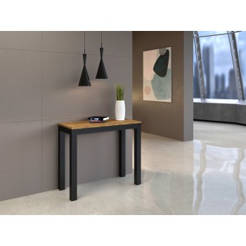 Everyday Evolution console Anthracite frame - Extendable console 90x40/196 cm Everyday Small Evolution White Ash Anthracite frame