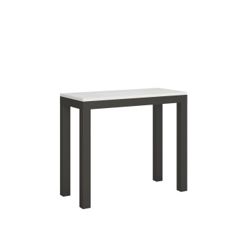 Everyday Evolution console Anthracite frame - Extendable console 90x40/196 cm Everyday Small Evolution White Ash Anthracite frame