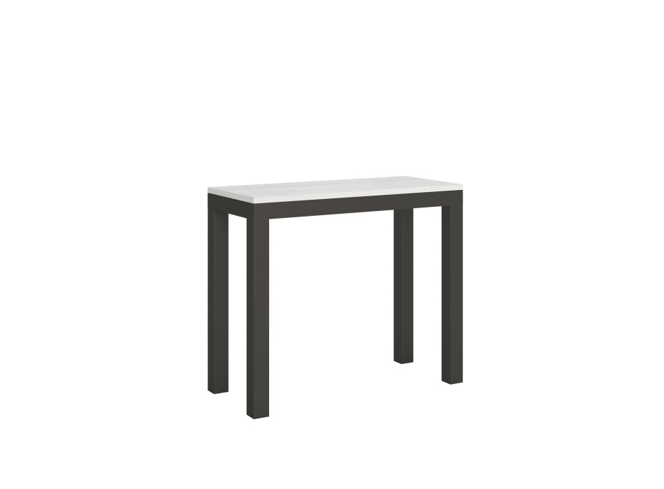 Everyday Evolution console Anthracite frame - Extendable console 90x40/196 cm Everyday Small Evolution White Ash Anthracite frame