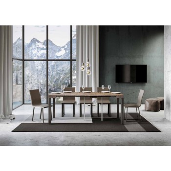 Everyday Console Anthracite frame - Extendable console 90x40/196 cm Everyday Small White Ash Anthracite frame