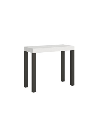 Everyday Console Anthracite frame - Extendable console 90x40/196 cm Everyday Small White Ash Anthracite frame