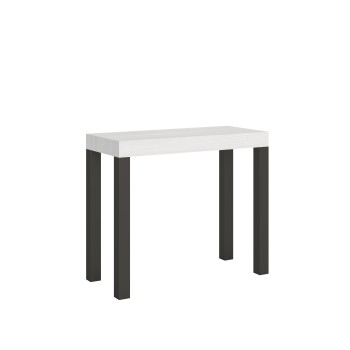 Everyday Console Anthracite frame - Extendable console 90x40/196 cm Everyday Small White Ash Anthracite frame