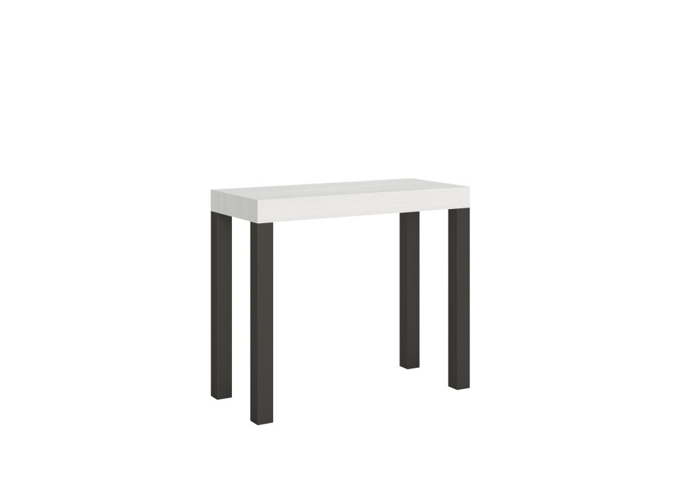 Everyday Console Anthracite frame - Extendable console 90x40/196 cm Everyday Small White Ash Anthracite frame