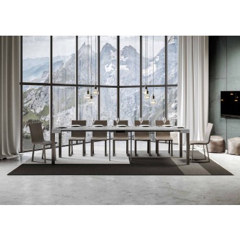 Everyday console Anthracite frame - Extendable console 90x40/300 cm Everyday White Ash Anthracite frame