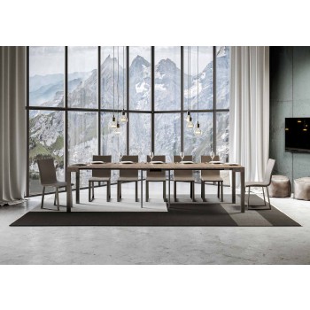 Everyday console Anthracite frame - Extendable console 90x40/300 cm Everyday White Ash Anthracite frame