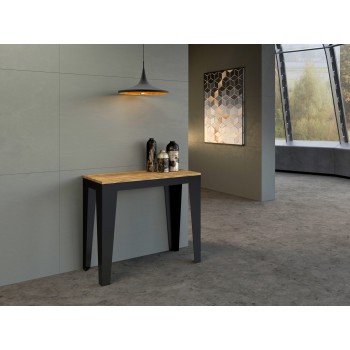 Flame Evolution Console Anthracite Frame - Extendable Console 90x40/300 cm Flame Evolution White Ash Anthracite Frame