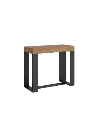 Futura Console with Anthracite frame - Extendable console 90x40/190 cm Futura Small Stained Fir with Anthracite frame