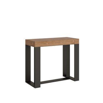 Futura Console with Anthracite frame - Extendable console 90x40/190 cm Futura Small Stained Fir with Anthracite frame