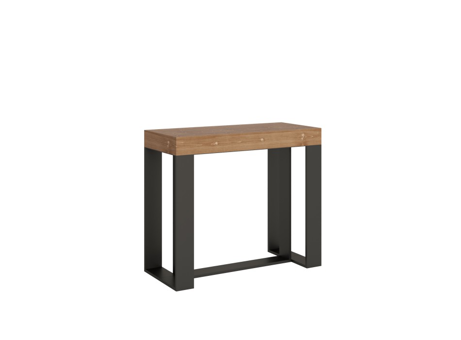 Futura Console with Anthracite frame - Extendable console 90x40/190 cm Futura Small Stained Fir with Anthracite frame