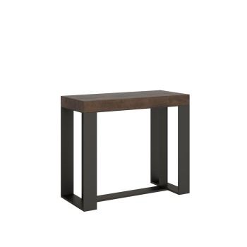 Futura Console Anthracite frame - Extendable console 90x40/196 cm Futura Small White Ash Anthracite frame