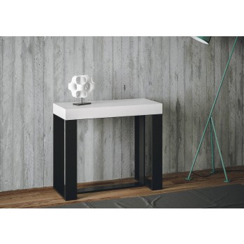 Futura Console Anthracite frame - Extendable console 90x40/196 cm Futura Small White Ash Anthracite frame