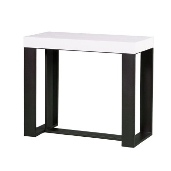 Futura Console Anthracite frame - Extendable console 90x40/196 cm Futura Small White Ash Anthracite frame