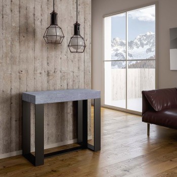 Futura Console Anthracite frame - Extendable console 90x40/196 cm Futura Small White Ash Anthracite frame