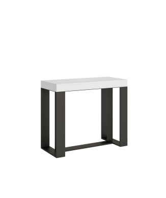 Futura Console Anthracite frame - Extendable console 90x40/196 cm Futura Small White Ash Anthracite frame