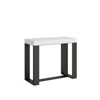 Futura Console Anthracite frame - Extendable console 90x40/196 cm Futura Small White Ash Anthracite frame