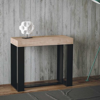 Futura Console with Anthracite frame - Extendable console 90x40/196 cm Futura Small Premium Oak Natura with Anthracite frame