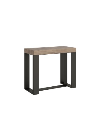 Futura Console with Anthracite frame - Extendable console 90x40/196 cm Futura Small Premium Oak Natura with Anthracite frame