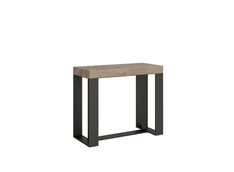 Futura Console with Anthracite frame - Extendable console 90x40/196 cm Futura Small Premium Oak Natura with Anthracite frame