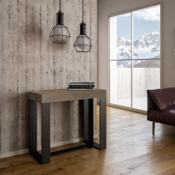 Futura Console with Anthracite frame - Extendable console 90x40/300 cm Futura Premium Oak Natura with Anthracite frame