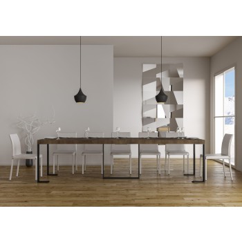 Futura Console with Anthracite frame - Extendable console 90x40/300 cm Futura Premium Oak Natura with Anthracite frame