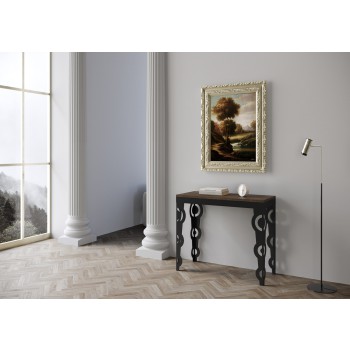 Karamay Evolution console Anthracite frame - Extendable console 90x40/196 cm Karamay Small Evolution White Ash Anthracite frame