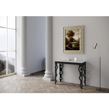 Karamay Evolution console Anthracite frame - Extendable console 90x40/196 cm Karamay Small Evolution White Ash Anthracite frame