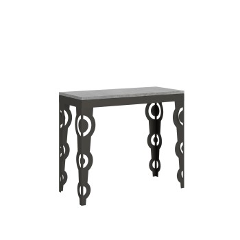 Karamay Evolution console Anthracite frame - Extendable console 90x40/196 cm Karamay Small Evolution White Ash Anthracite frame