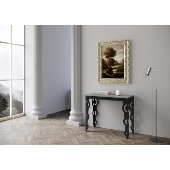 Karamay Evolution console Anthracite frame - Extendable console 90x40/196 cm Karamay Small Evolution White Ash Anthracite frame