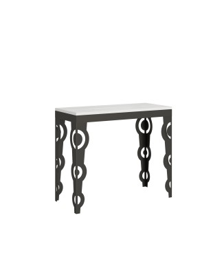 Karamay Evolution console Anthracite frame - Extendable console 90x40/196 cm Karamay Small Evolution White Ash Anthracite frame