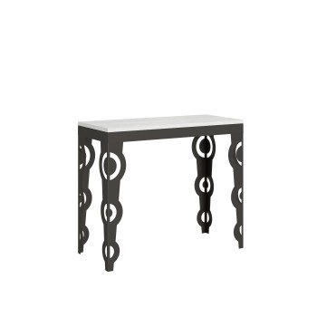 Karamay Evolution console Anthracite frame - Extendable console 90x40/196 cm Karamay Small Evolution White Ash Anthracite frame