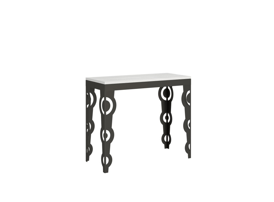 Karamay Evolution console Anthracite frame - Extendable console 90x40/196 cm Karamay Small Evolution White Ash Anthracite frame