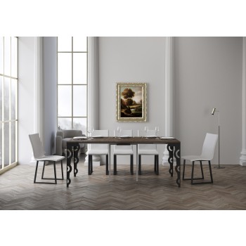 Karamay Evolution console Anthracite frame - Extendable console 90x40/300 cm Karamay Evolution White Ash Anthracite frame