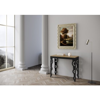 Karamay Evolution console Anthracite frame - Extendable console 90x40/300 cm Karamay Evolution White Ash Anthracite frame