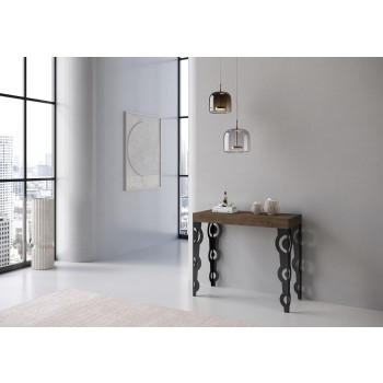 Karamay Premium Console Anthracite Frame - Extendable Console 90x40/196 cm Karamay Small Premium White Ash Anthracite Frame