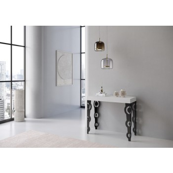 Karamay Premium Console Anthracite Frame - Extendable Console 90x40/196 cm Karamay Small Premium White Ash Anthracite Frame