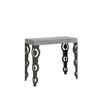 Karamay Premium Console Anthracite Frame - Extendable Console 90x40/196 cm Karamay Small Premium White Ash Anthracite Frame