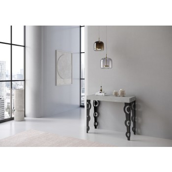 Karamay Premium Console Anthracite Frame - Extendable Console 90x40/196 cm Karamay Small Premium White Ash Anthracite Frame