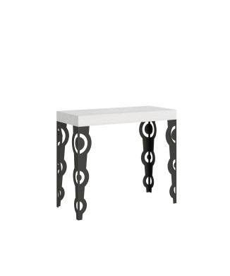 Karamay Premium Console Anthracite Frame - Extendable Console 90x40/196 cm Karamay Small Premium White Ash Anthracite Frame