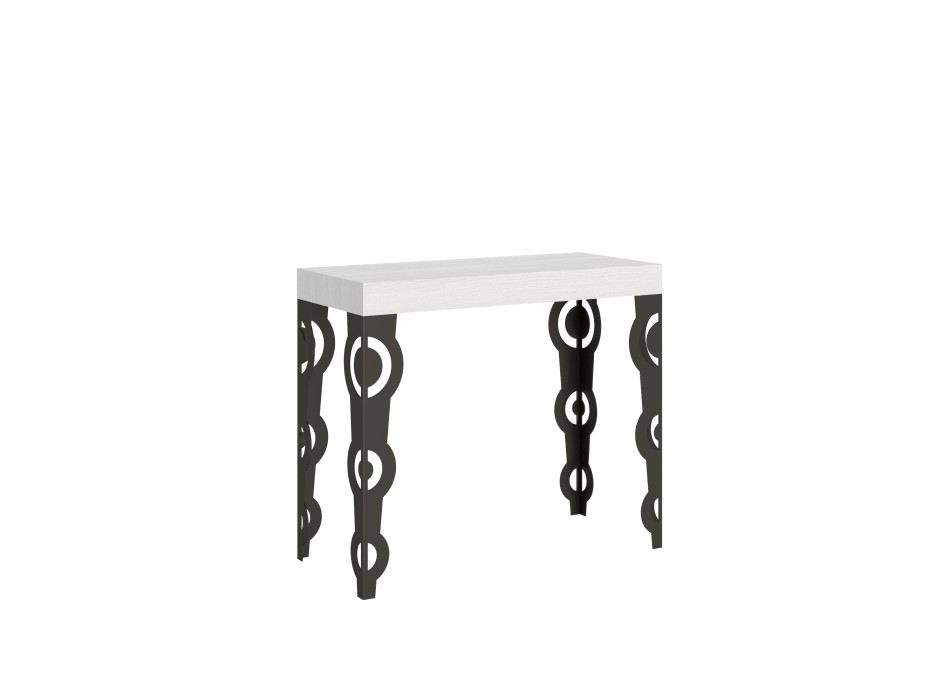 Karamay Premium Console Anthracite Frame - Extendable Console 90x40/196 cm Karamay Small Premium White Ash Anthracite Frame