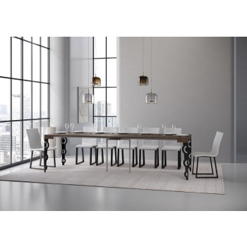 Karamay console Anthracite frame - Extendable console 90x40/300 cm Karamay White Ash Anthracite frame