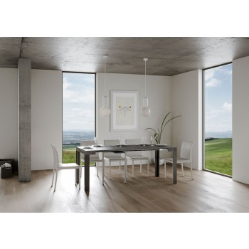 Console Linea Anthracite frame - Extendable console 90x40/300 cm Linea White Ash Anthracite frame