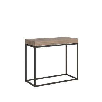 Nordica Console Anthracite frame - Extendable console 90x40/196 cm Nordica Small White Ash Anthracite frame