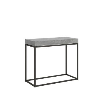 Nordica Console Anthracite frame - Extendable console 90x40/196 cm Nordica Small White Ash Anthracite frame