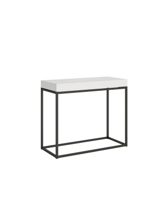 Nordica Console Anthracite frame - Extendable console 90x40/196 cm Nordica Small White Ash Anthracite frame