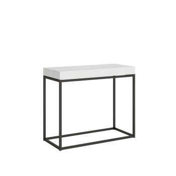 Nordica Console Anthracite frame - Extendable console 90x40/196 cm Nordica Small White Ash Anthracite frame