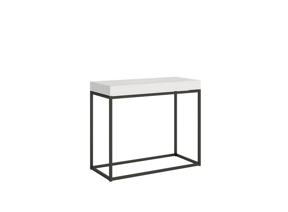 Nordica Console Anthracite frame - Extendable console 90x40/196 cm Nordica Small White Ash Anthracite frame