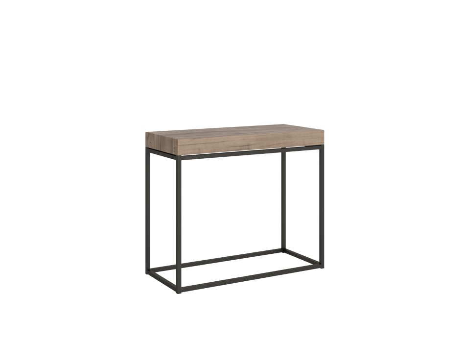 Nordica Console with Anthracite frame - Extendable console 90x40/196 cm Nordica Small Premium Oak Natura with Anthracite frame