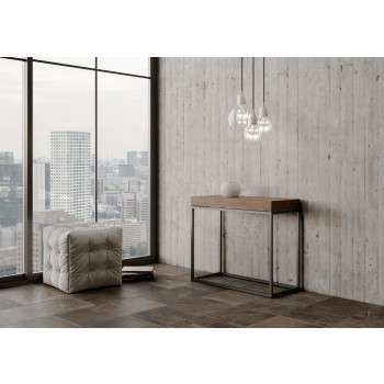 Nordica Console Anthracite frame - Extendable console 90x40/300 cm Nordica Quercia Natura Anthracite frame