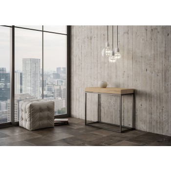 Nordica Console Anthracite frame - Extendable console 90x40/300 cm Nordica Quercia Natura Anthracite frame