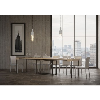 Nordica Console Anthracite frame - Extendable console 90x40/300 cm Nordica Quercia Natura Anthracite frame